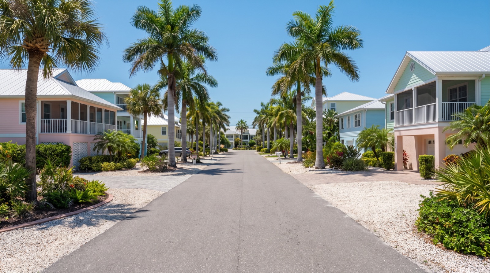 A Dunedin, FL coastal neighborhood street